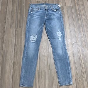 7 for All Mankind Distressed Skinny Jeans